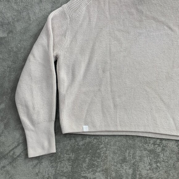Lululemon Sweater Womens 2 Ribbed Merino Wool Blend Turtleneck Heathered Natural - Picture 8 of 8